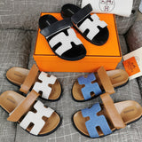 Hermès Nude Ankle Strap Sandals - Angled View