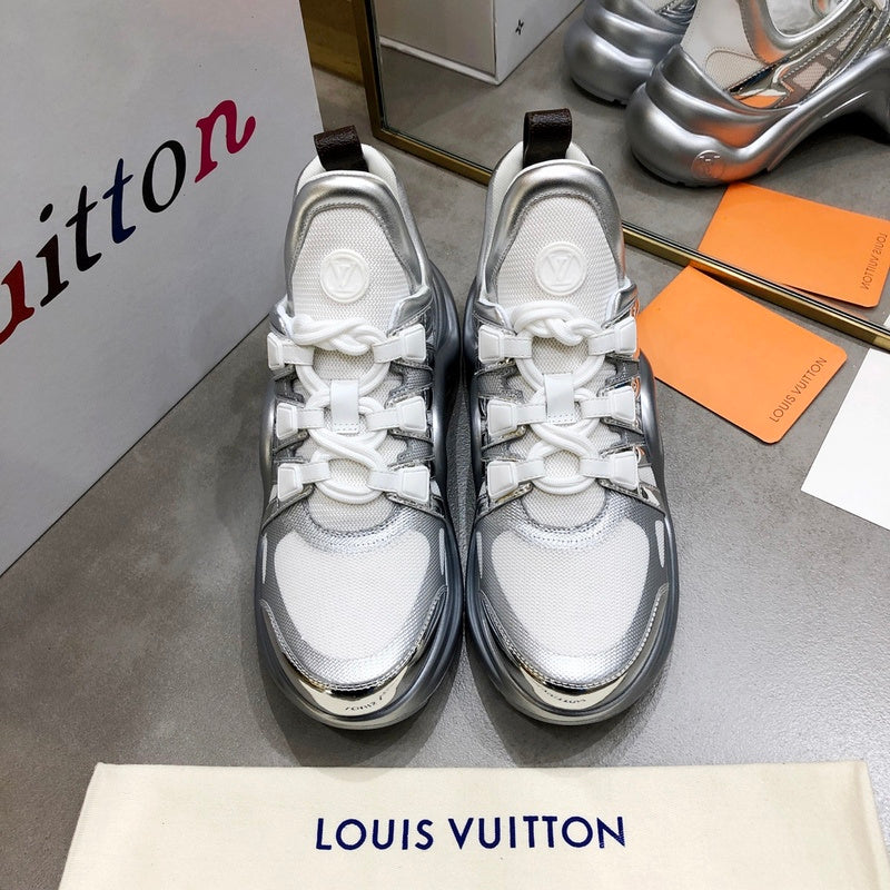 Louis Vuitton Tan Ankle Strap Heels - Close-Up Texture View