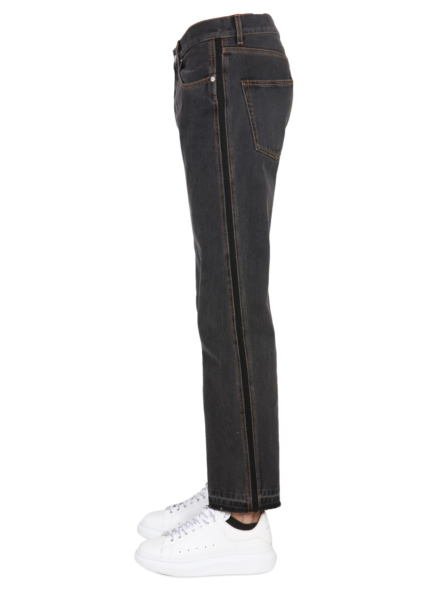 Alexander McQueen Jeans? Alexander Mcqueen Men Raw Cut Jeans Classic Everyday Designer Jeans