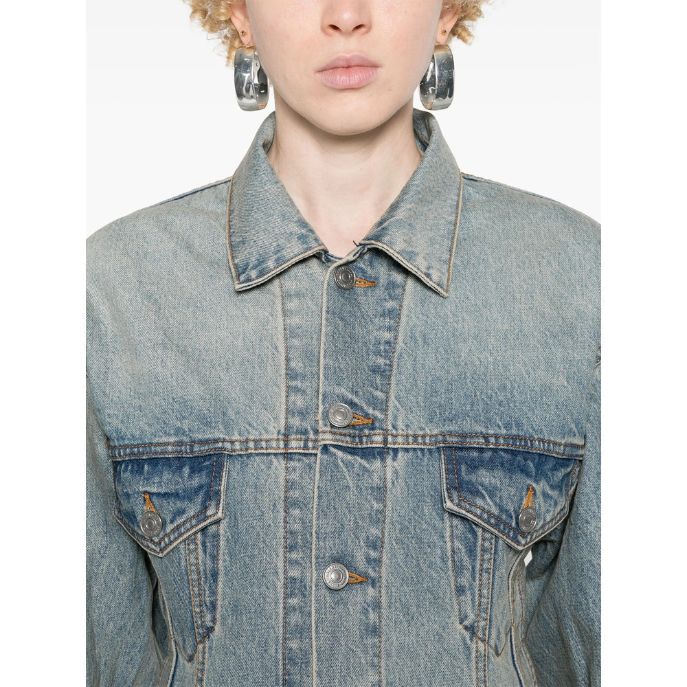 Close-up of Balenciaga jackets hardware and fine stitching