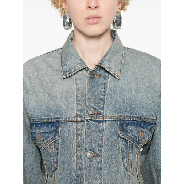 Close-up of Balenciaga jackets hardware and fine stitching