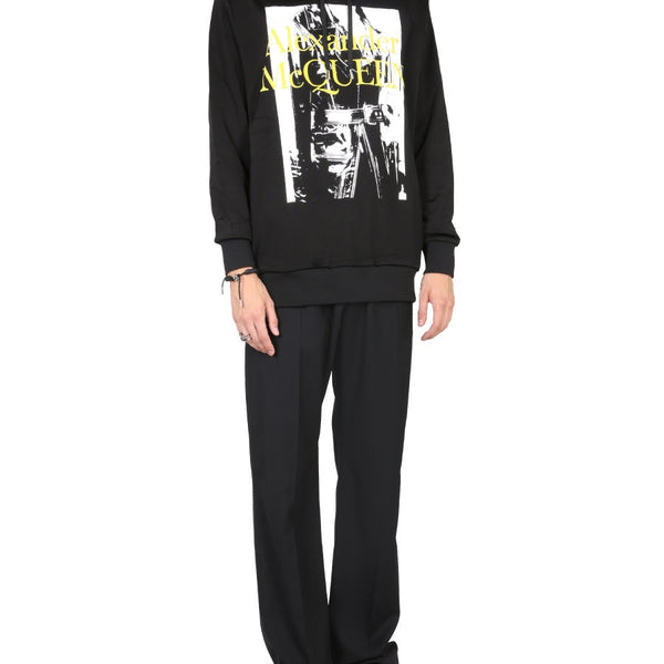 Alexander McQueen Hoodies? Alexander Mcqueen Men Sweatshirt With Atelier Print Comfortable Luxury Streetwear Hoodie
