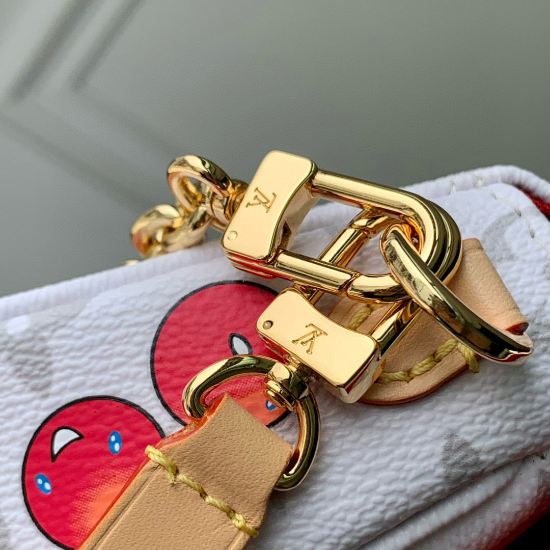 Louis Vuitton Wallets- Louis Vuitton Lou x Murakami Ivy Wallet On Chain Bag Elegant Everyday Leather Wallet