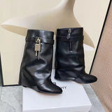 Givenchy Black Combat Boots - Side Profile View