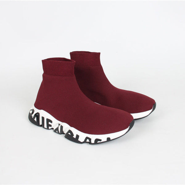 Balenciaga Red Low-Top Sneakers - Angled View