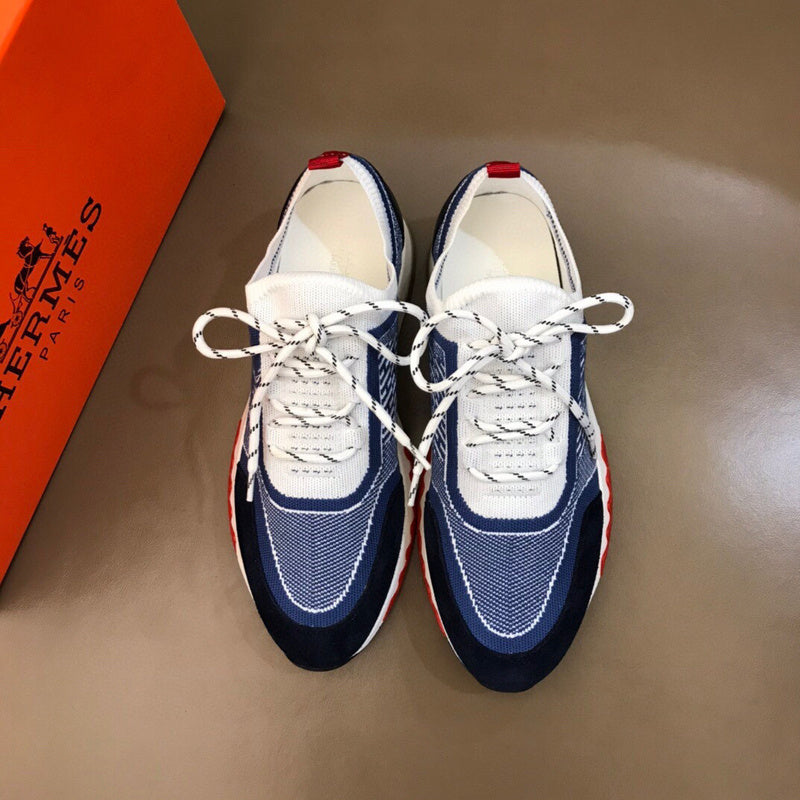 Hermès Grey Chunky Platform Sneakers - Toe Detail View