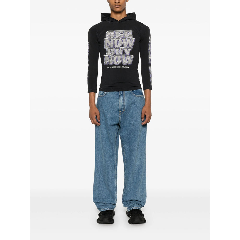 Balenciaga T-Shirts- Balenciaga Black T-Shirts & Vests - T-Shirts Men Premium Designer Cotton T-Shirt