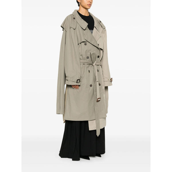 Close-up of Balenciaga coats hardware and fine stitching