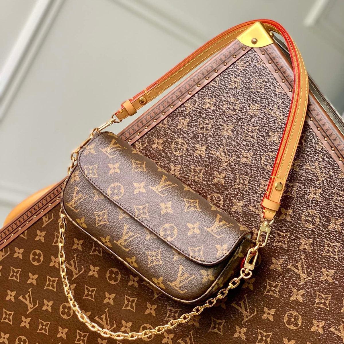 Louis Vuitton Wallets- Louis Vuitton Lou Ivy Wallet On Chain Bag Compact Luxury Card Wallet