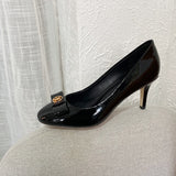 Louis Vuitton Red Block Heel Pumps - Toe Detail View