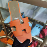 Hermès Red Espadrille Wedge Sandals - Back View