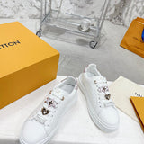 Louis Vuitton Nude Slip-On Sneakers - Angled View