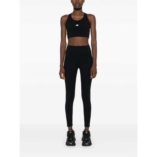 Close-up of Balenciaga leggings hardware and fine stitching