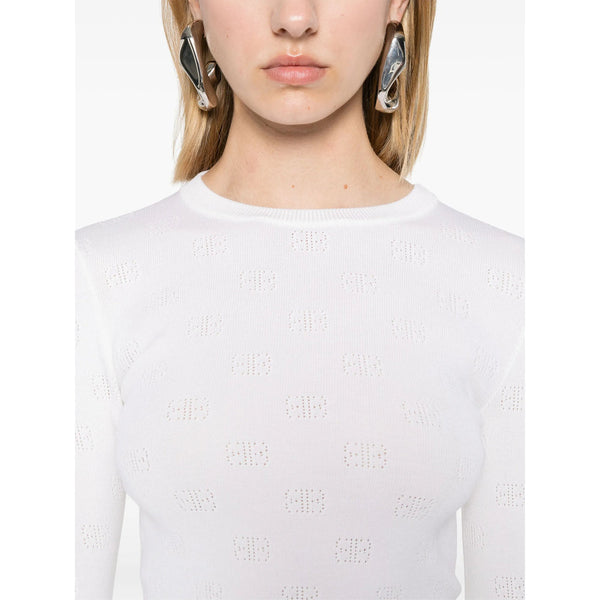 Close-up of Balenciaga sweaters & pullovers hardware and fine stitching