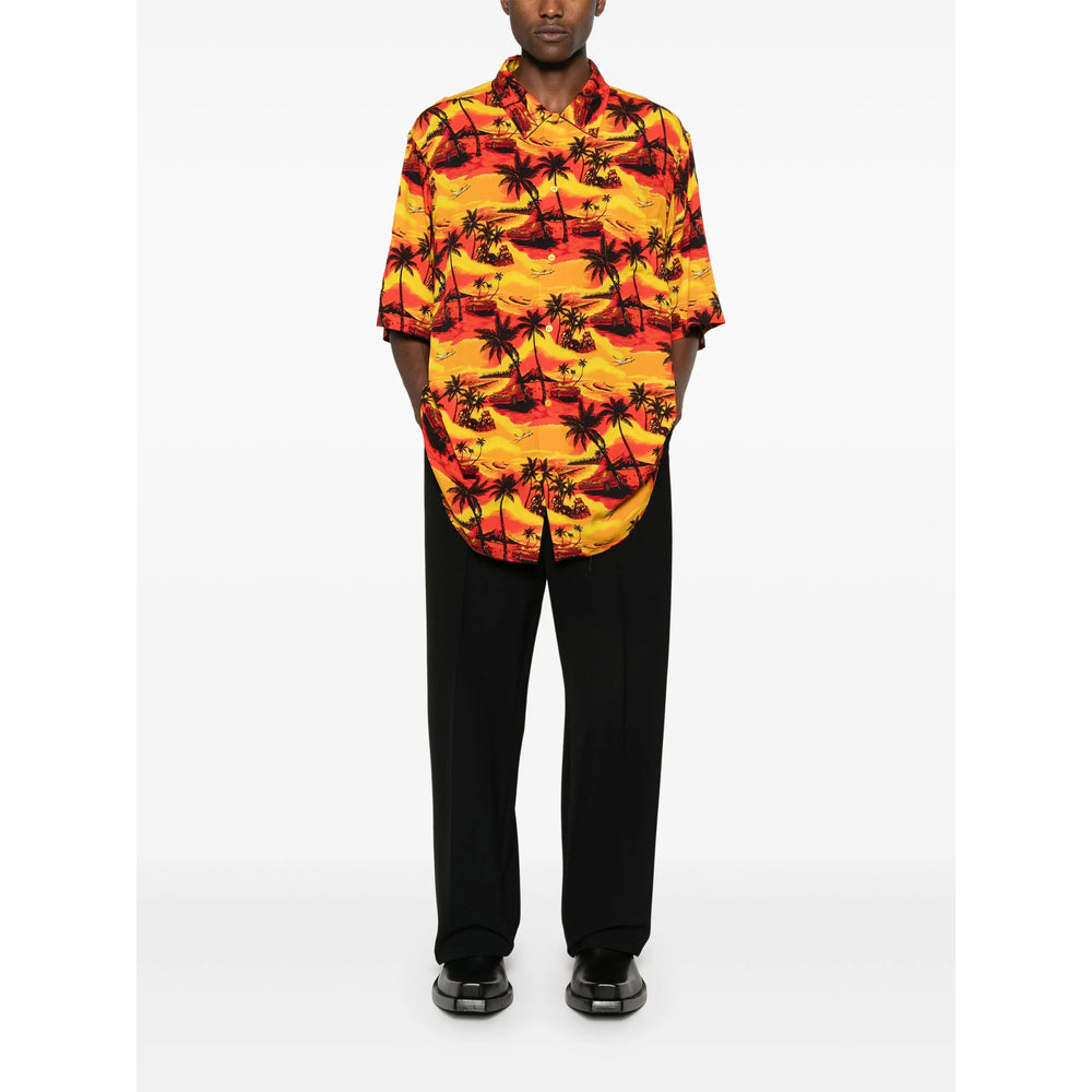 Balenciaga Tops? Balenciaga Orange Shirts Men Elegant Everyday Designer Top