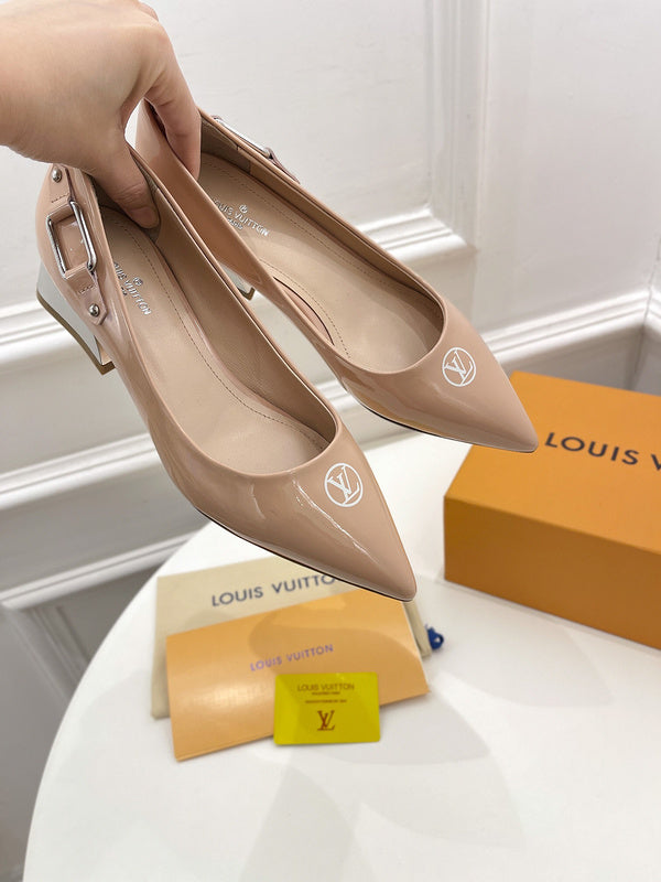 Louis Vuitton Tan Chunky Platform Sneakers - Front View