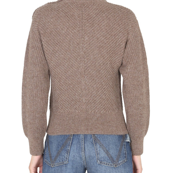 Bottega Veneta Sweaters? Bottega Veneta Women Alpaca Knit With Chevron Pattern Luxury Designer Knit Sweater