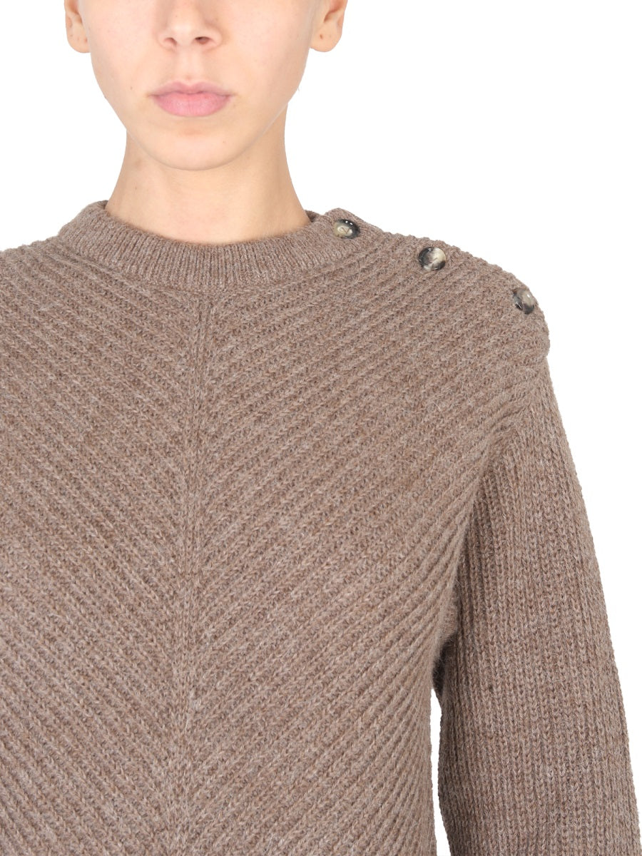 Bottega Veneta Sweaters? Bottega Veneta Women Alpaca Knit With Chevron Pattern Luxury Designer Knit Sweater