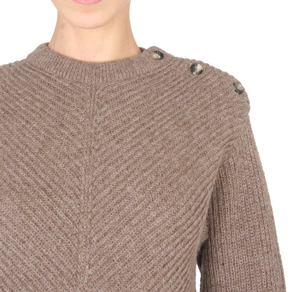 Bottega Veneta Sweaters? Bottega Veneta Women Alpaca Knit With Chevron Pattern Luxury Designer Knit Sweater