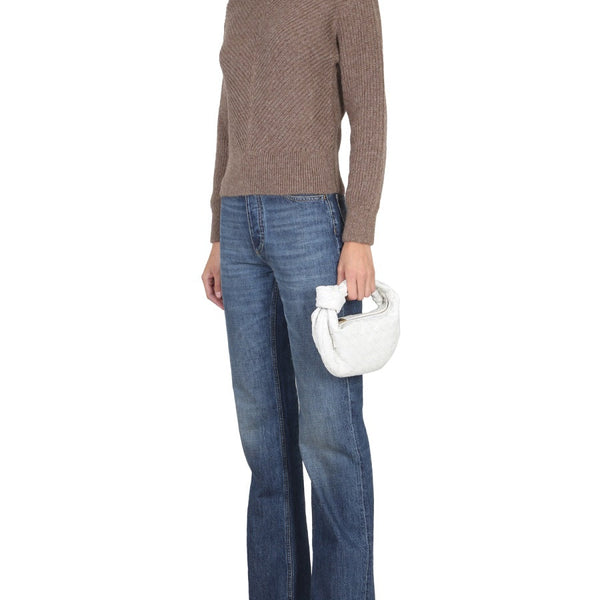 Bottega Veneta Sweaters? Bottega Veneta Women Alpaca Knit With Chevron Pattern Luxury Designer Knit Sweater