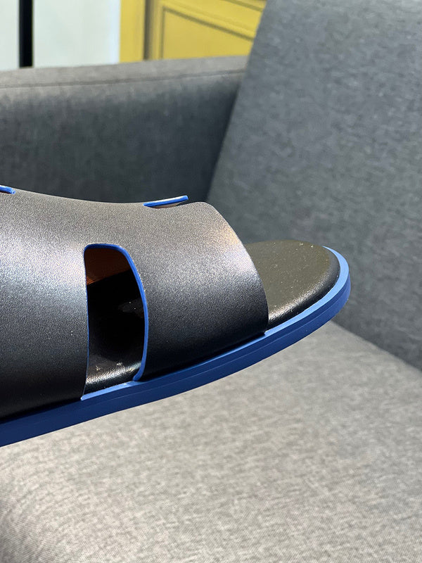 Hermès Black Loafer Flats - Angled View