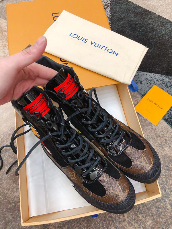 Louis Vuitton luxury shoes detail shot