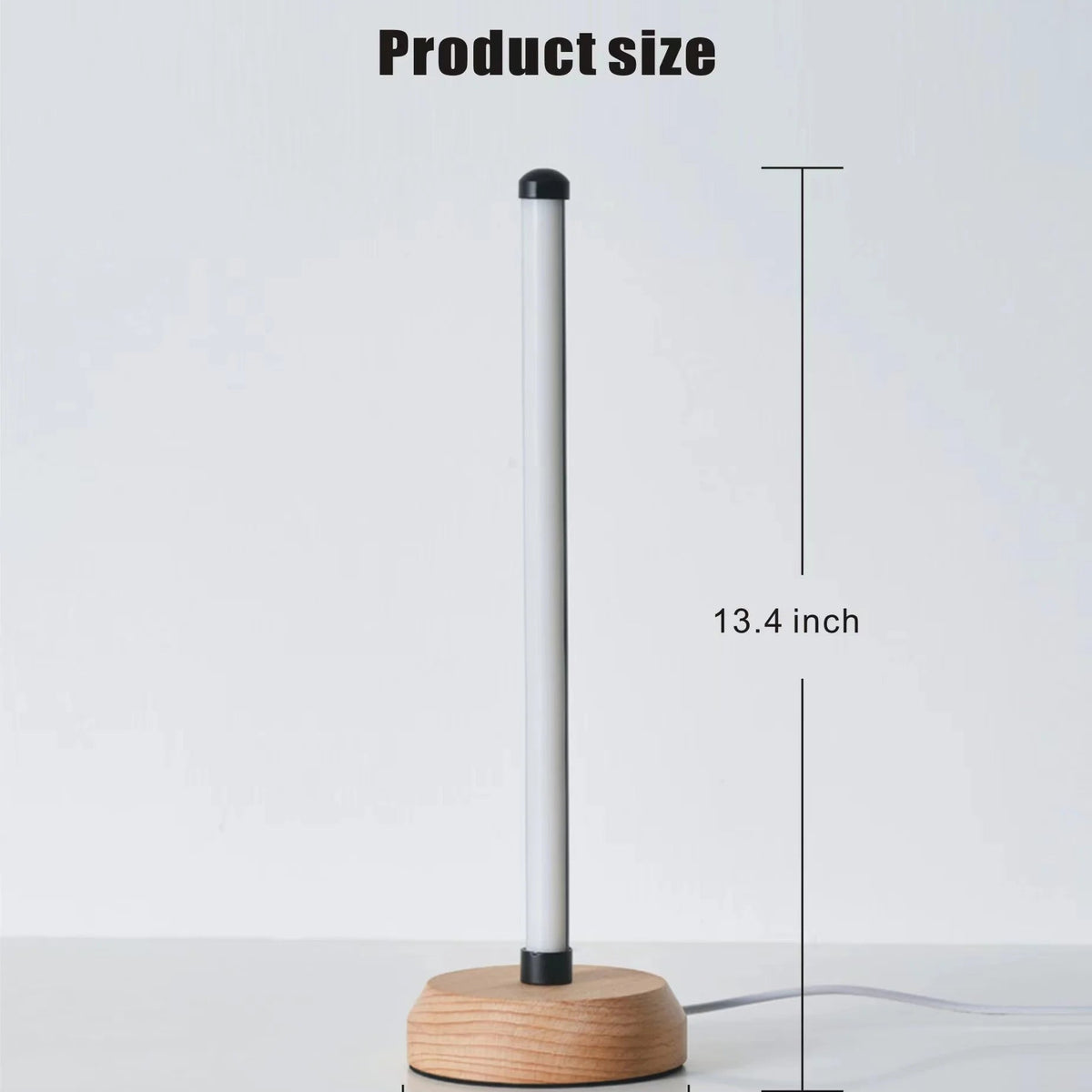 Simple Designs, Wood Base Mini Table Lamp, 13.4" H,Black