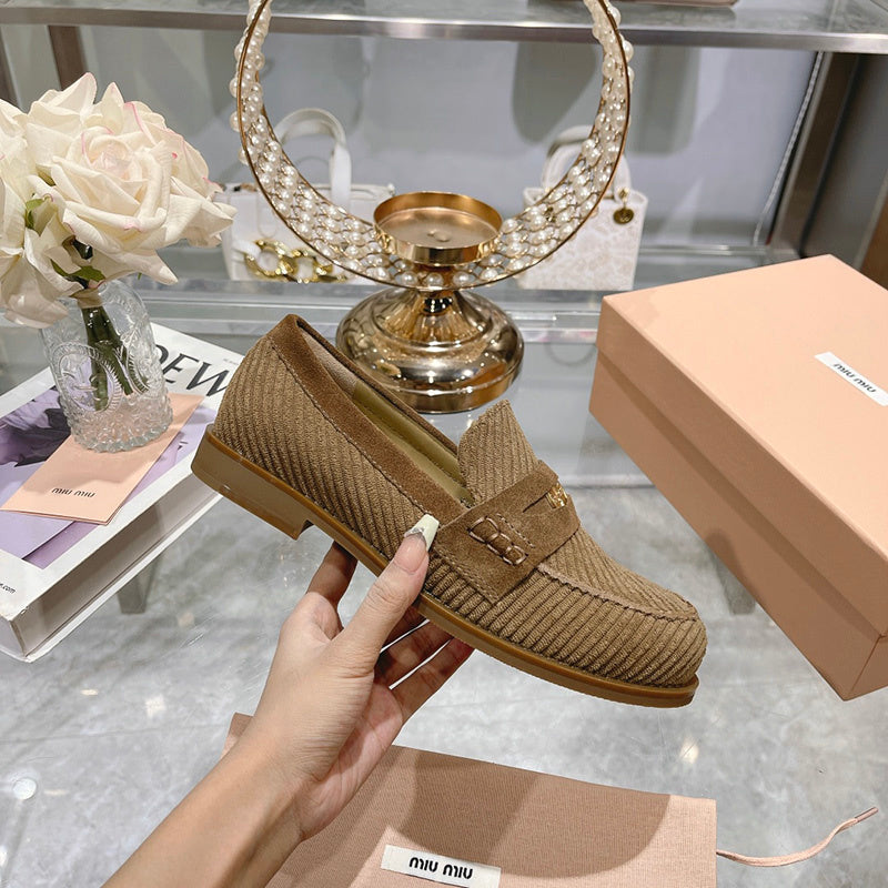 Close-up of Miu Miu shoes craftsmanship