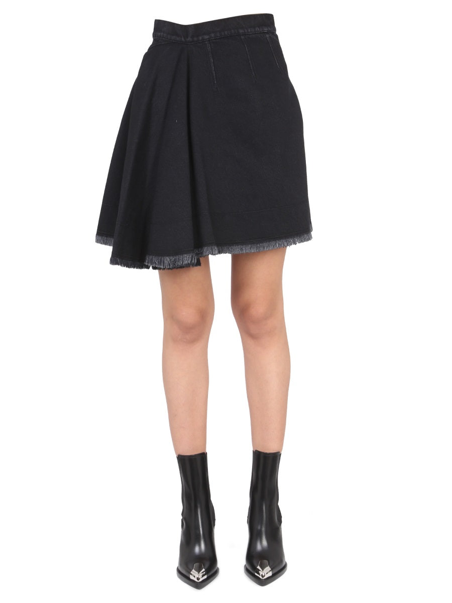 Alexander McQueen Skirts? Alexander Mcqueen Women Asymmetrical Mini Skirt Elegant Designer Casual Skirt