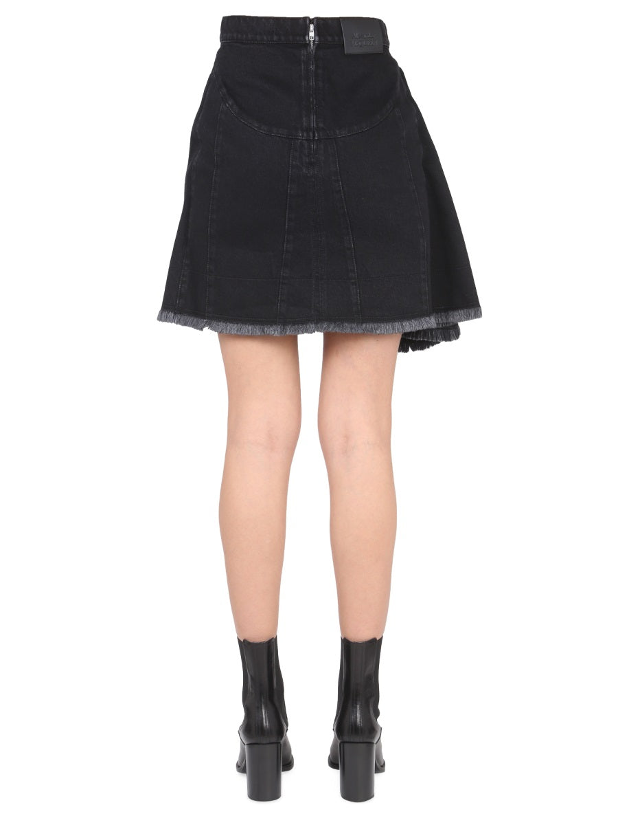 Close-up of Alexander McQueen skirts hardware and fine stitching