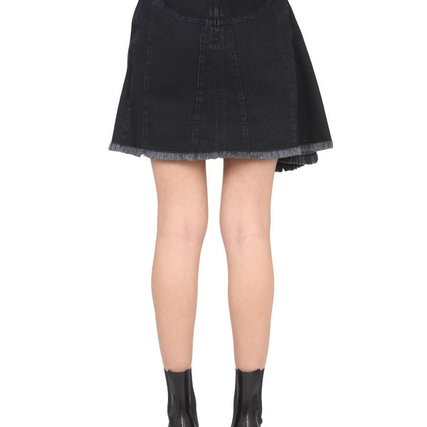 Alexander McQueen Skirts? Alexander Mcqueen Women Asymmetrical Mini Skirt Elegant Designer Casual Skirt
