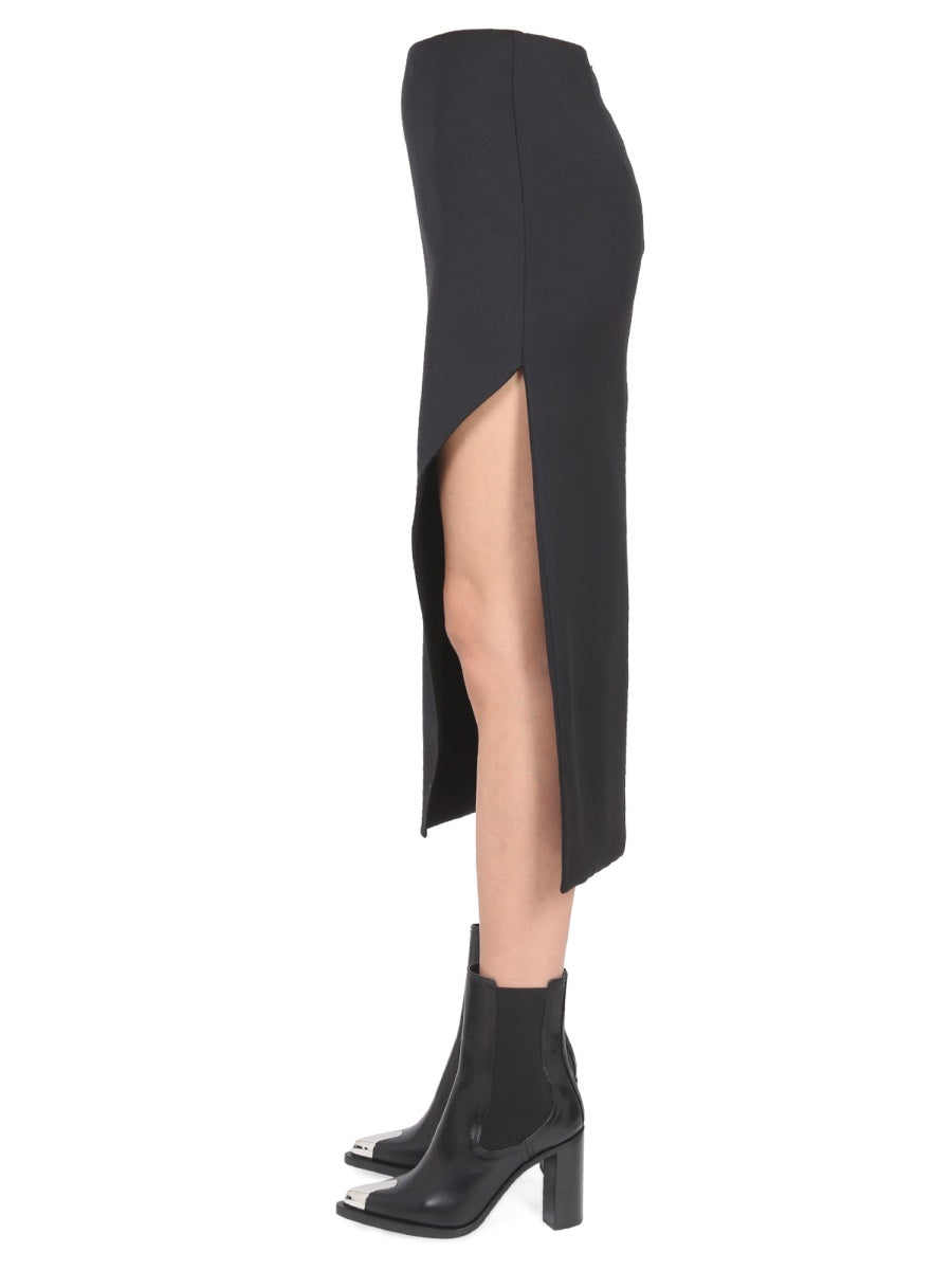 Alexander McQueen Skirts? Alexander Mcqueen Women Wool And Mohair Skirt Elegant Designer Casual Skirt