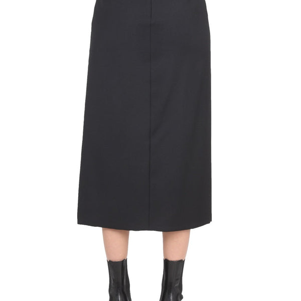 Close-up of Alexander McQueen skirts hardware and fine stitching