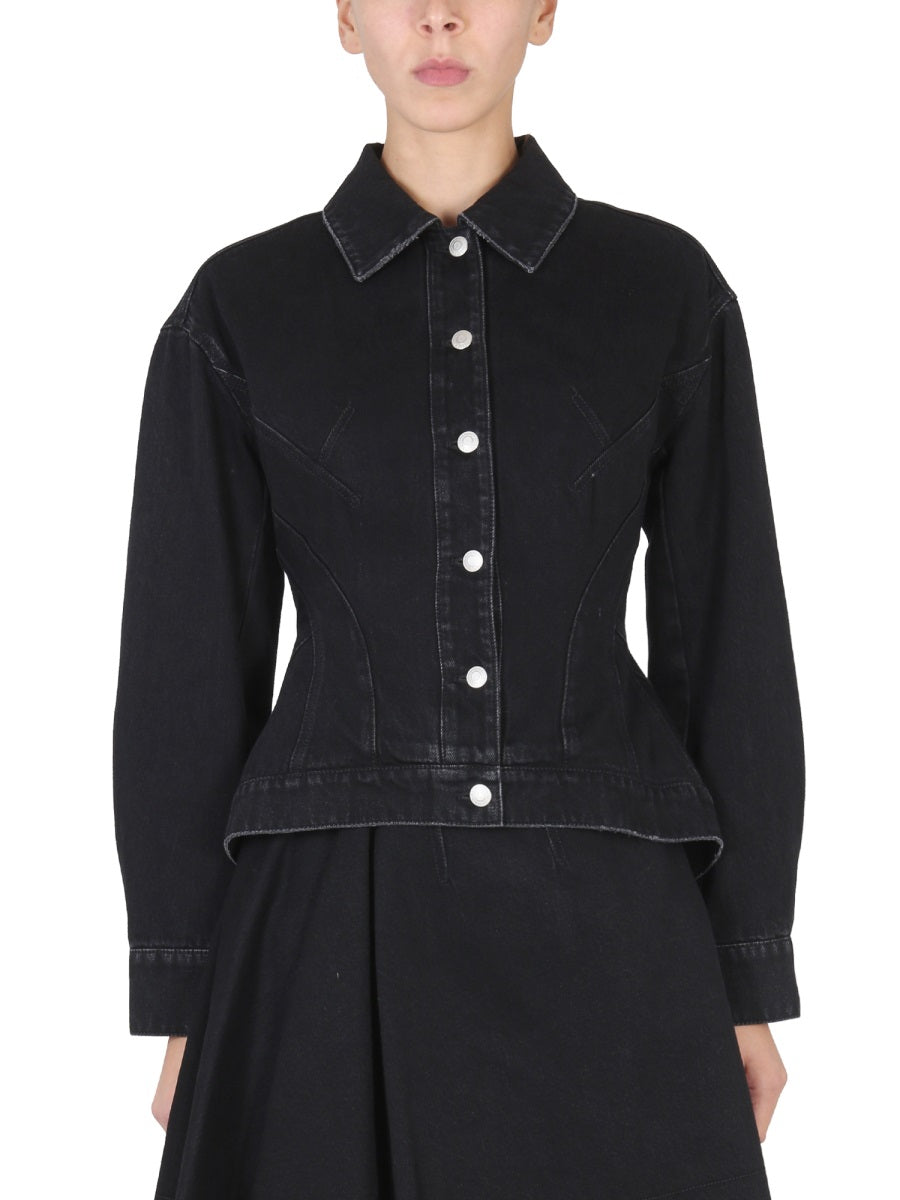 Alexander McQueen Jackets? Alexander Mcqueen Women Hybrid Denim Jacket Premium Casual Designer Jacket