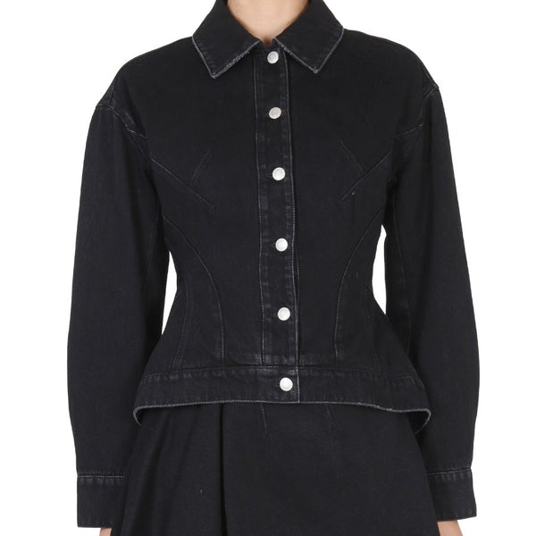 Alexander McQueen Jackets? Alexander Mcqueen Women Hybrid Denim Jacket Premium Casual Designer Jacket