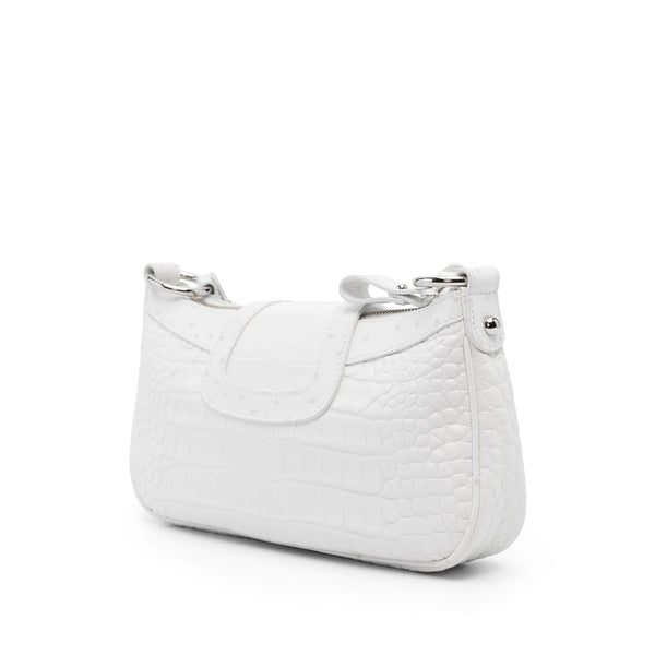 Close-up of Balenciaga cross body bags hardware and fine stitching