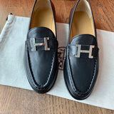 Hermès Grey Platform Heels - Angled View