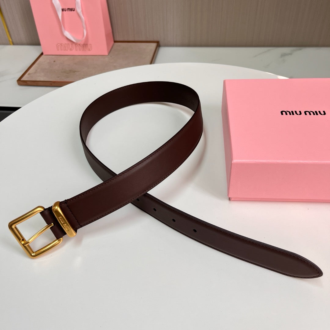 Belts- Miu M Belt 3.5 Cm Classic Everyday Designer Belt