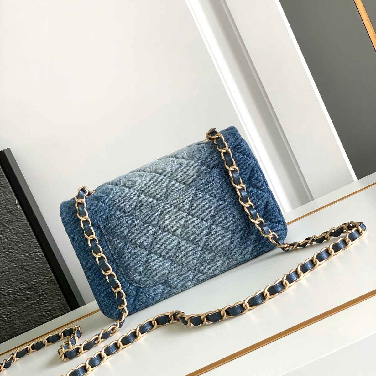 Chanel Classic Flap Denim Bag detail shot – authentic designer craftsmanship