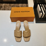 Louis Vuitton Nude Ankle Strap Heels - Front View