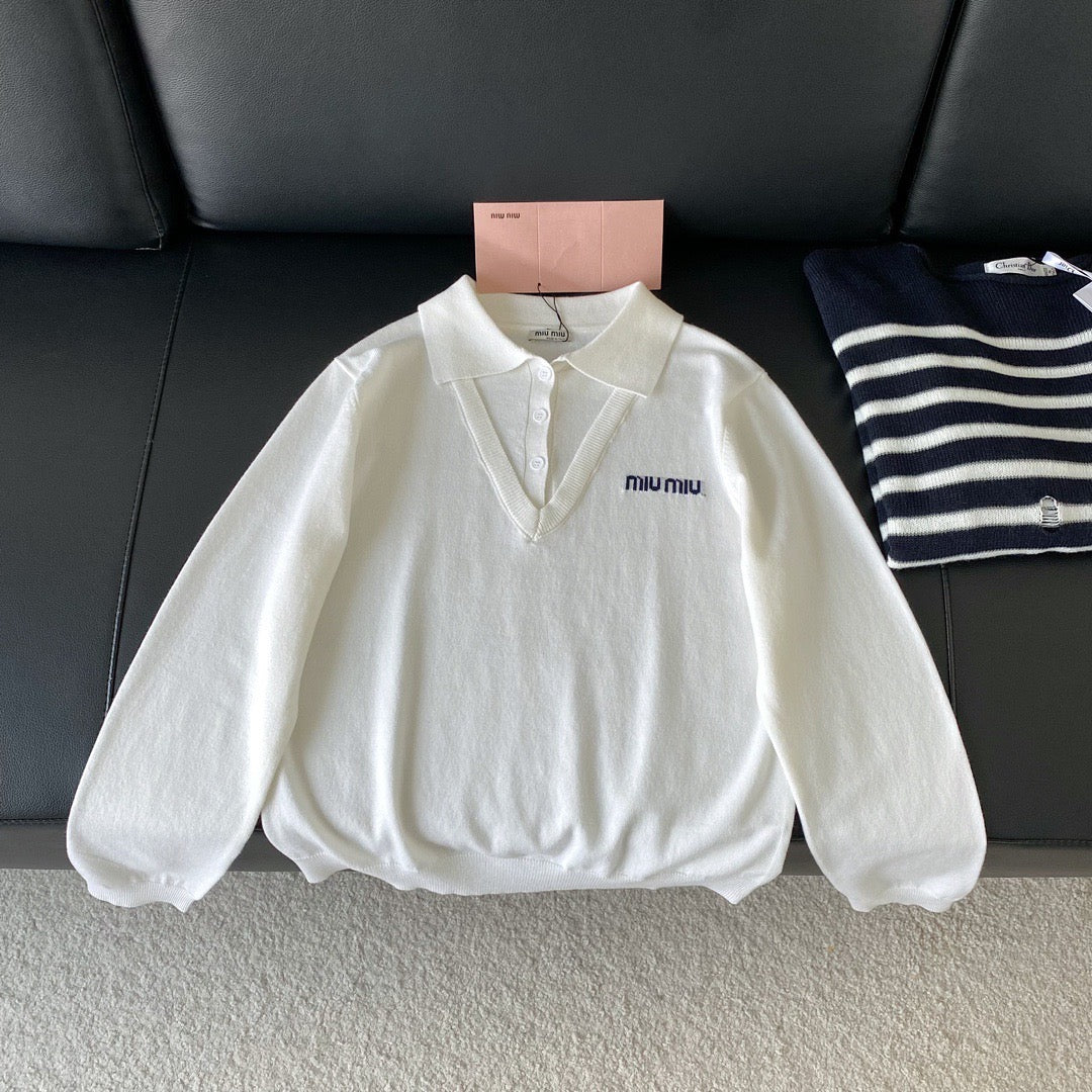 Sweaters- Miu M Jumper Premium Casual Designer Knitwear