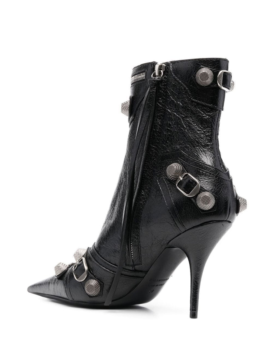 Balenciaga Shoes? BALENCIAGA Mini Crinkled Leather Ankle Boots with Stiletto Heel Premium Designer Casual Shoes