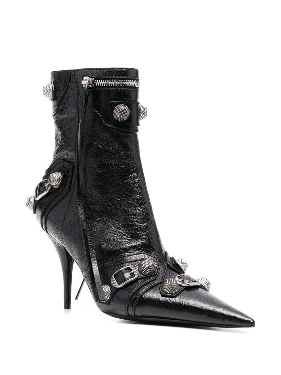 Balenciaga Shoes? BALENCIAGA Mini Crinkled Leather Ankle Boots with Stiletto Heel Luxury Lifestyle Designer Footwear