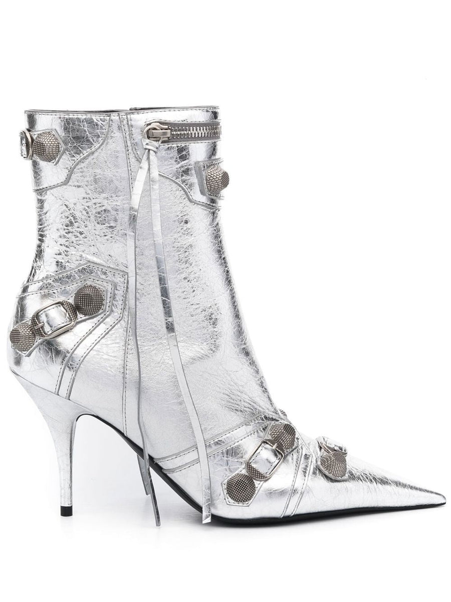 Balenciaga Shoes? BALENCIAGA Metallic Ankle Boots with Stiletto Heel Comfortable Everyday Designer Shoes