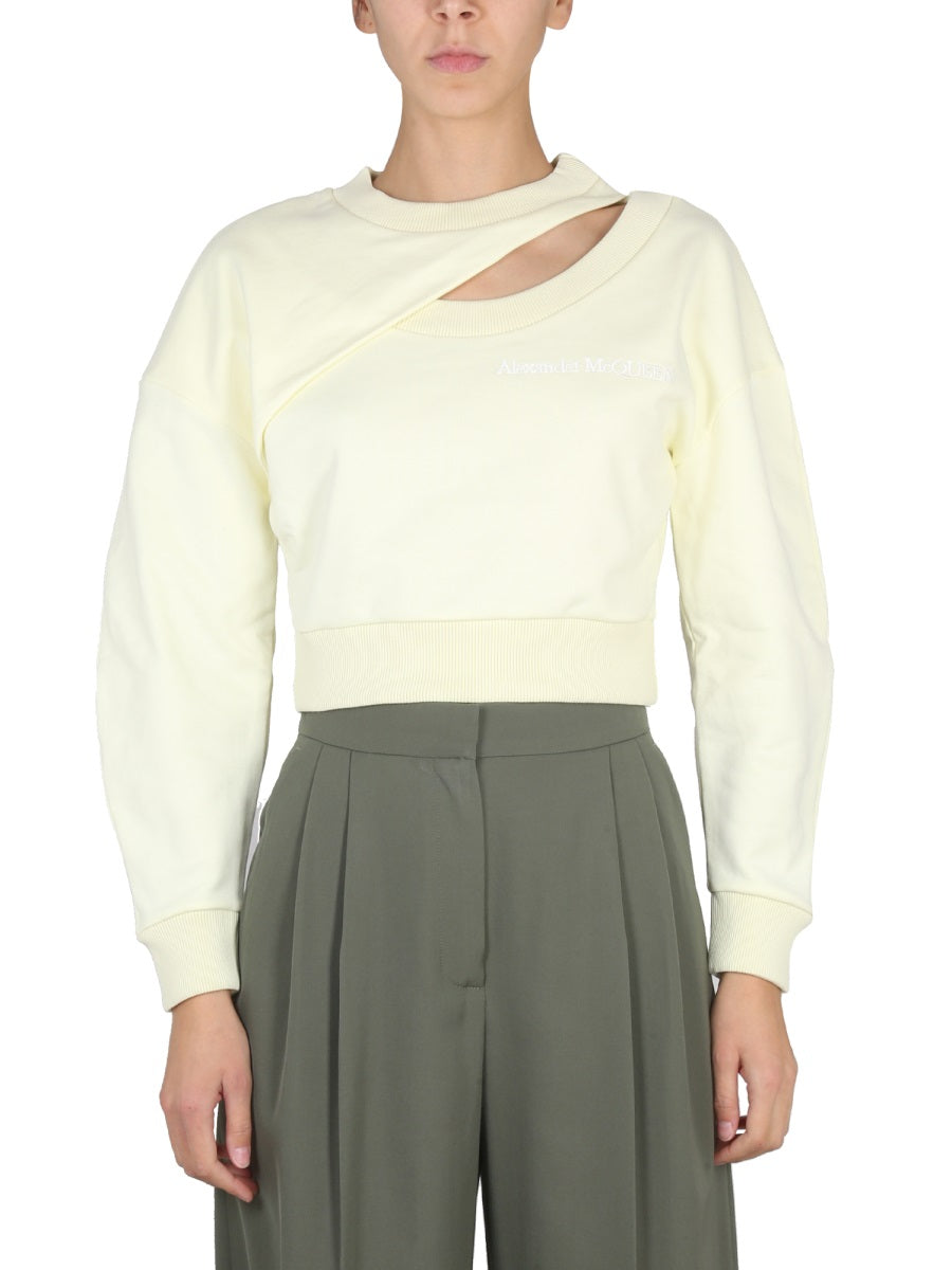 Alexander McQueen Hoodies? Alexander Mcqueen Women Cropped Sweatshirt Premium Designer Casual Hoodie