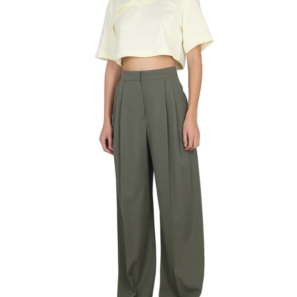 Alexander McQueen Pants? Alexander Mcqueen Women Wide Leg Pants Premium Designer Casual Trousers