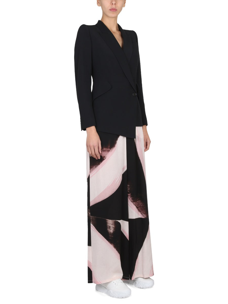 Alexander McQueen Pants? Alexander Mcqueen Women Brushstroke Graphic Pants Premium Designer Casual Trousers