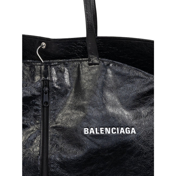 Close-up of Balenciaga totes hardware and fine stitching