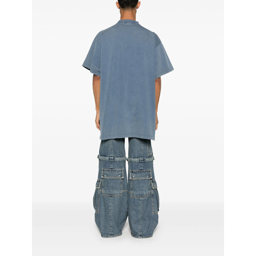 Balenciaga T-Shirts- Balenciaga Blue T-Shirts & Vests - T-Shirts Men Premium Designer Cotton T-Shirt