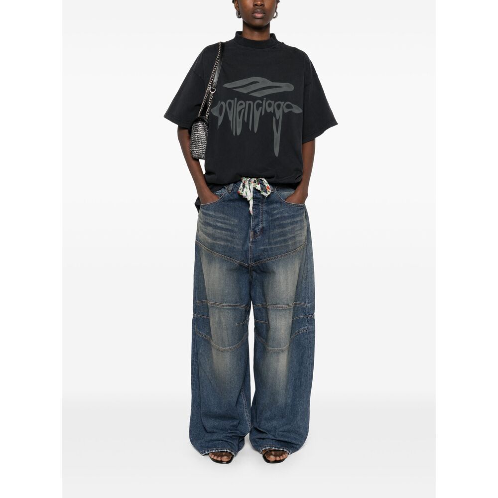 Balenciaga Jeans? Balenciaga Blue Denim - Loose-Fit Jeans Men Classic Everyday Designer Jeans
